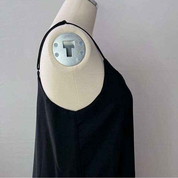 NWT Moves Minimum Estha Black Scoop Neck Cami Dress Ruffle Hem Size M/38 - Picture 3 of 9